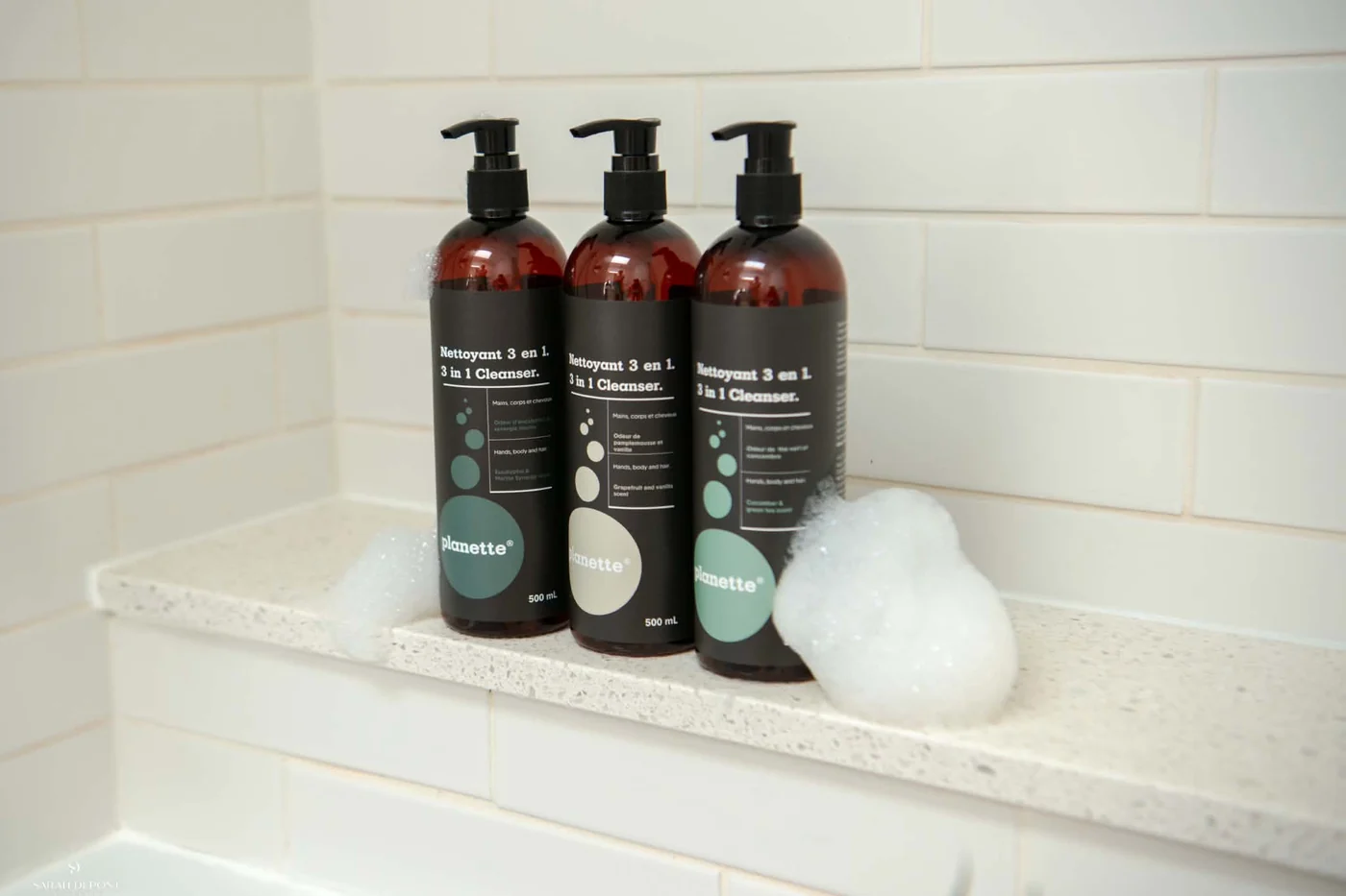 Trio nettoyant 3en1 douche mains cheveux Planette